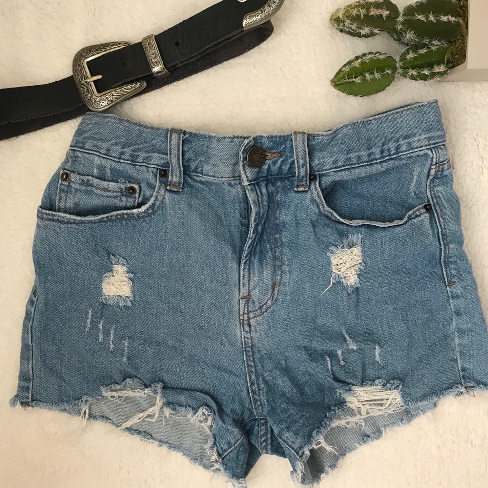 BDG high rise denim shorts